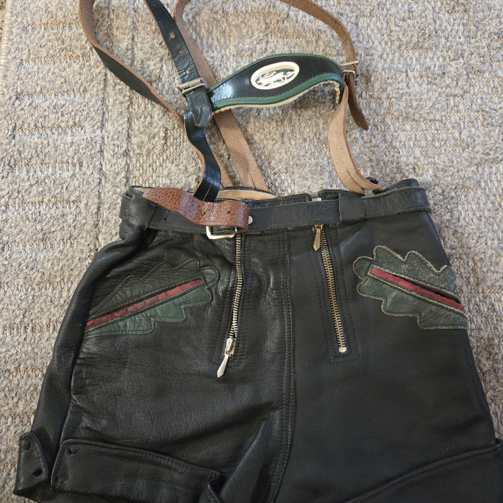 Source Unknown Kids Lederhosen Costume - Green and Brown